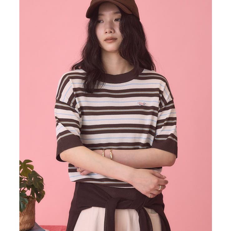 【PENNEY'S】レトロボーダー半袖ニット | AMERICAN HOLIC | 詳細画像3 