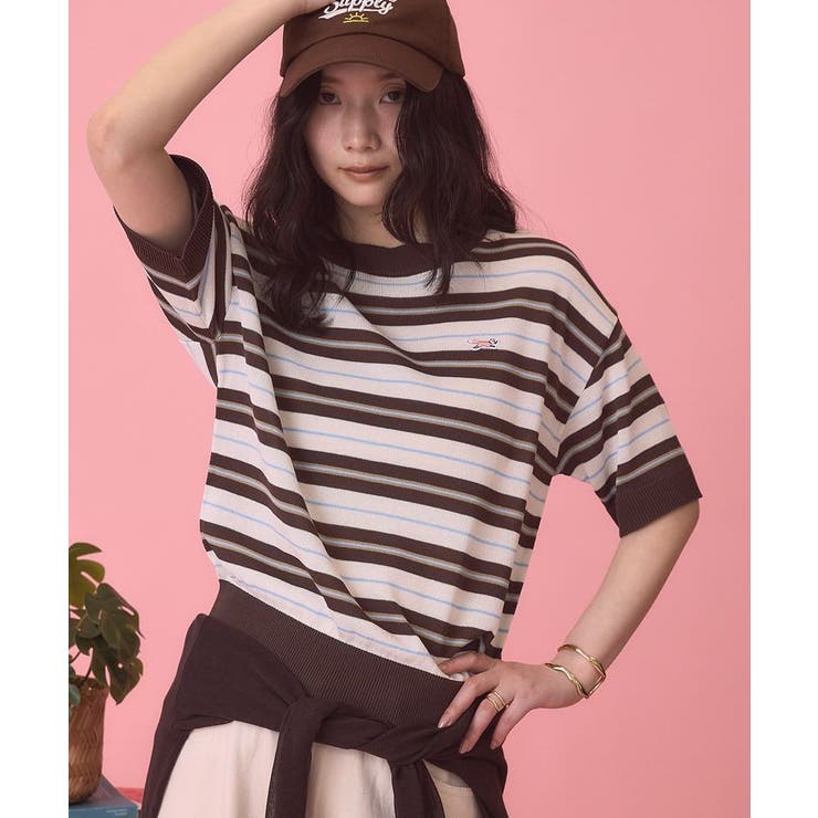 【PENNEY'S】レトロボーダー半袖ニット | AMERICAN HOLIC | 詳細画像4 