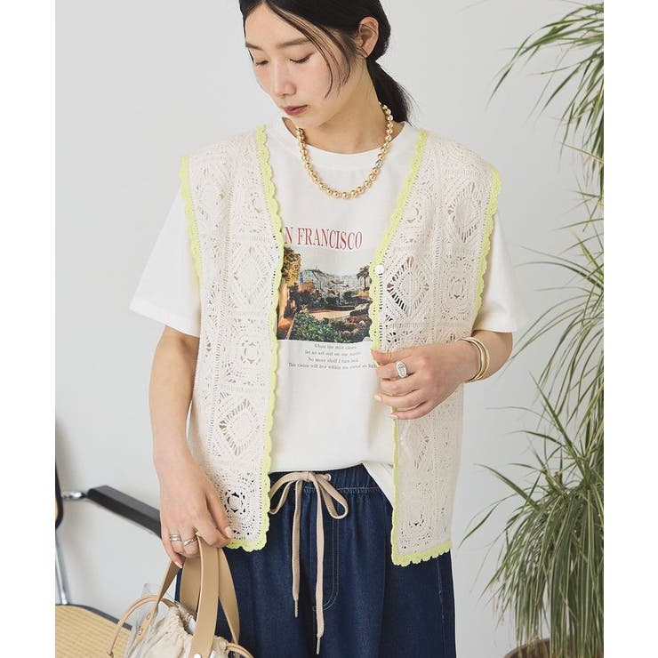 クロシェ風ニットベスト | AMERICAN HOLIC | 詳細画像2 