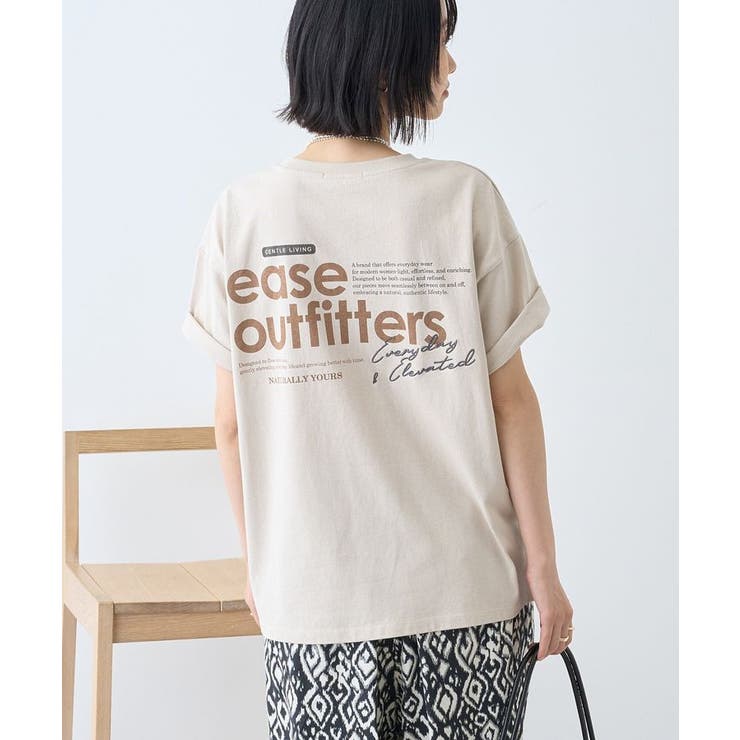 ベージュ | 【遮熱】刺繍&フォトプリントTシャツ | AMERICAN HOLIC