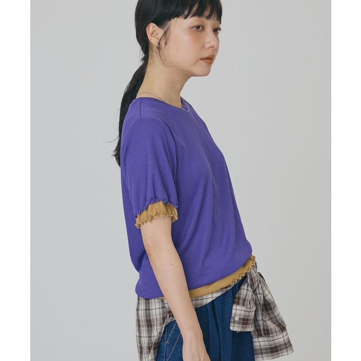 【2点セット】配色レイヤードメローTシャツ | AMERICAN HOLIC | 詳細画像22 