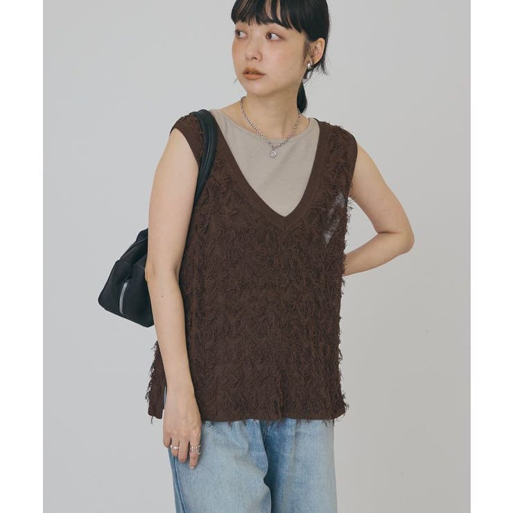 フリンジVネックベスト | AMERICAN HOLIC | 詳細画像4 