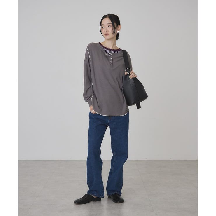【選べる丈】ヘンリーネック ワッフルメロープルオーバー | AMERICAN HOLIC | 詳細画像11 