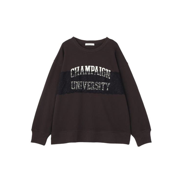 チャコールグレー | レースドッキングロゴスウェット | AMERICAN HOLIC