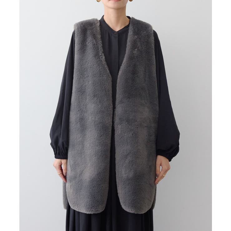 MARNI ファーベスト Marni フォックスファー ベスト グレー系