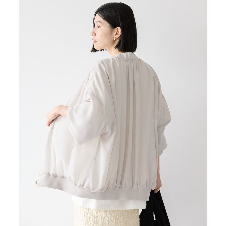 リバーシブルシフォン×チュールブルゾン[品番：EHEW0045763