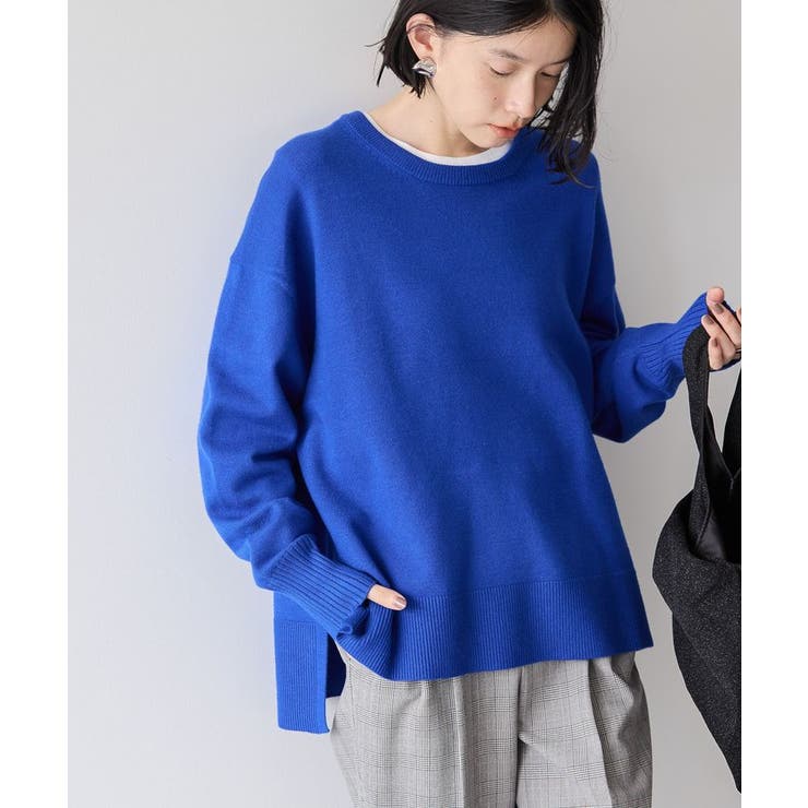 超人気 バイパチサイドスリットニットプルオーバー[品番：EHEW0045883 トップス