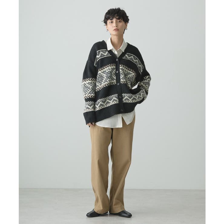 Ameri ノルティックニットカーディガン UND 2WAY LADY NORDIC KNIT CARDIGAN