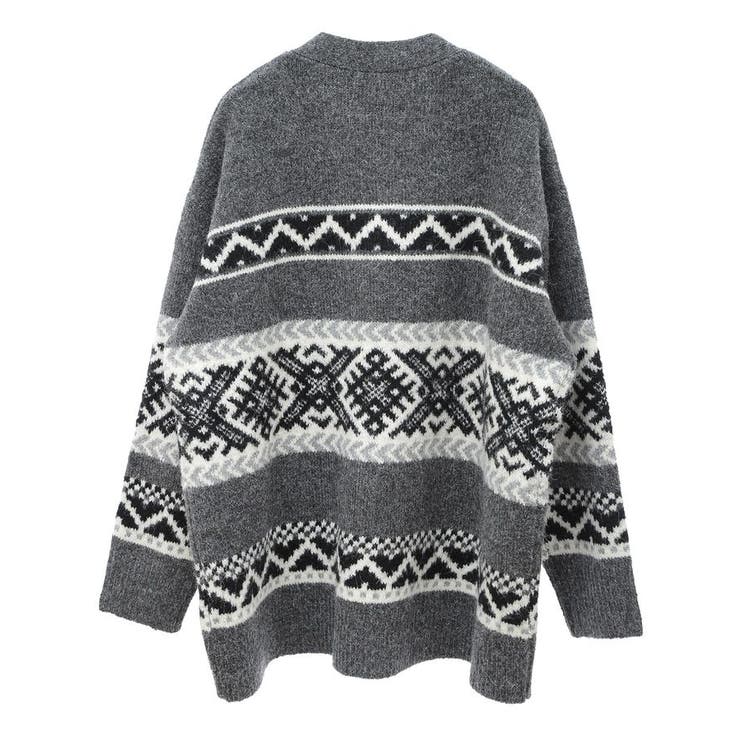 Ameri ノルティックニットカーディガン UND 2WAY LADY NORDIC KNIT CARDIGAN