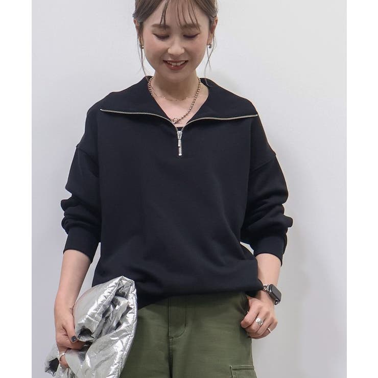 ★お求めやすく価格改定★ ハーフZIPスウェット1[品番：EHEW0045541]｜AMERICAN HOLIC ジャケット・アウター