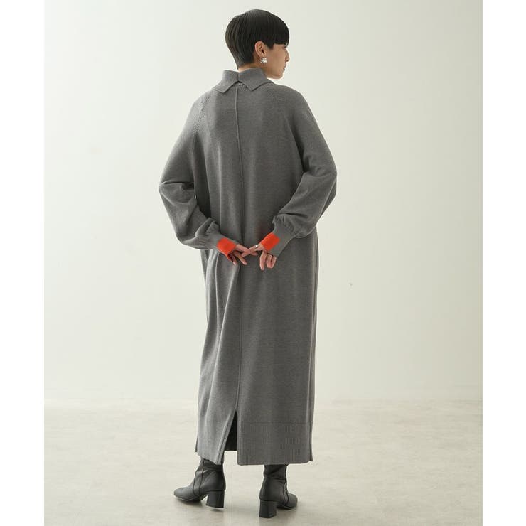 バイパチバイカラーモックネックニットワンピース | AMERICAN HOLIC | 詳細画像4 