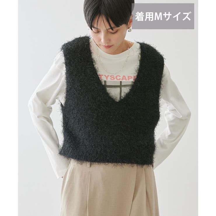 選べる丈2サイズ】前後2wayシャギーベスト[品番：EHEW0047197