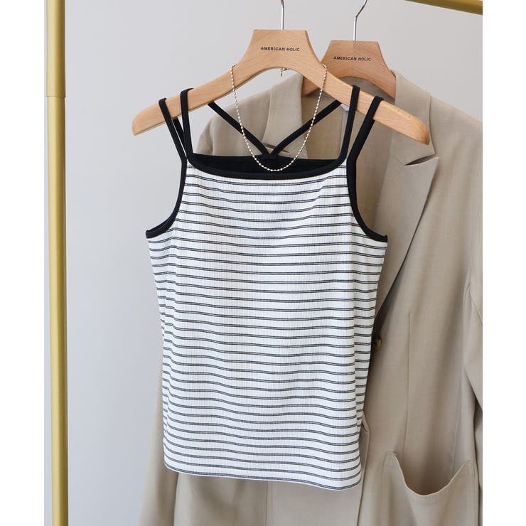 カップ付きバッククロスボーダーキャミソール | AMERICAN HOLIC | 詳細画像13 