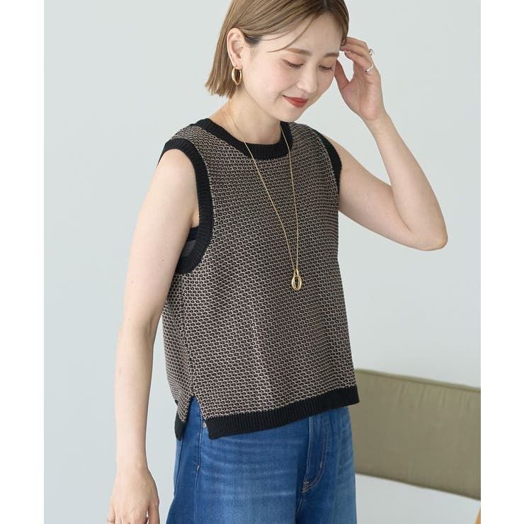 ジャガードニットベスト | AMERICAN HOLIC | 詳細画像1 