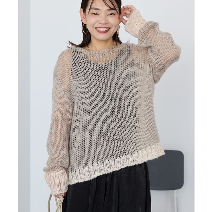 モヘアライク配色ニットプルオーバー | AMERICAN HOLIC | 詳細画像23 