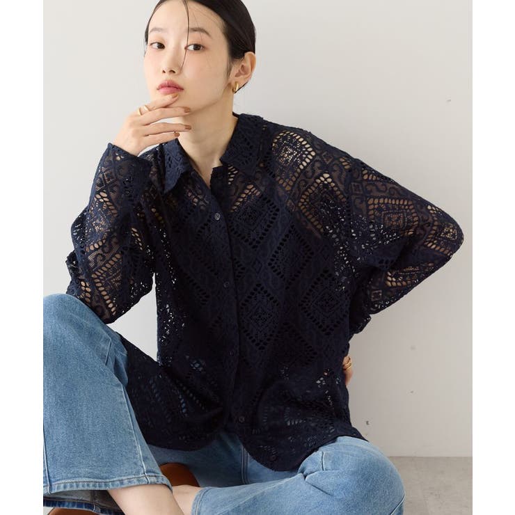 レース長袖シャツ[品番：EHEW0049788]｜AMERICAN HOLIC