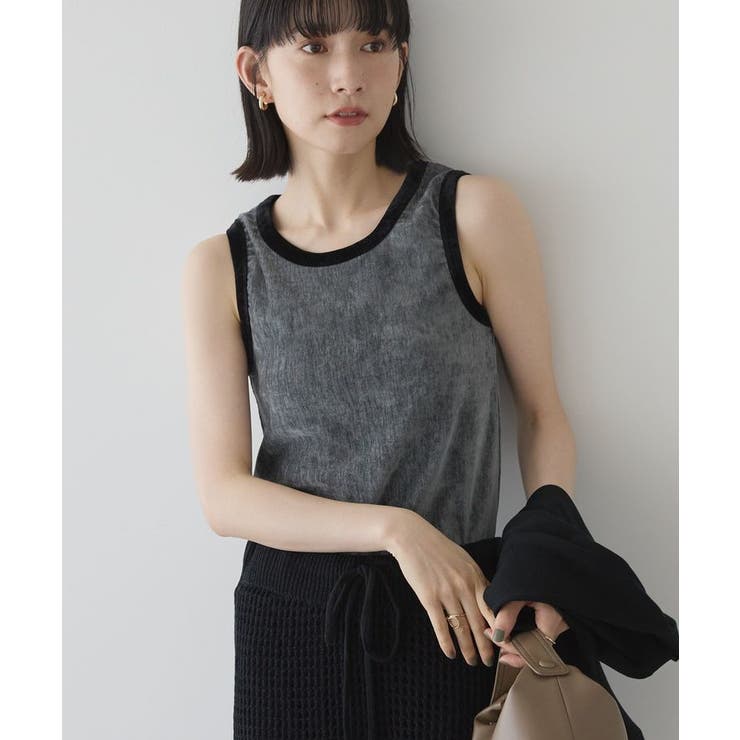 チャコールグレー | 配色ベロアタンクトップ | AMERICAN HOLIC