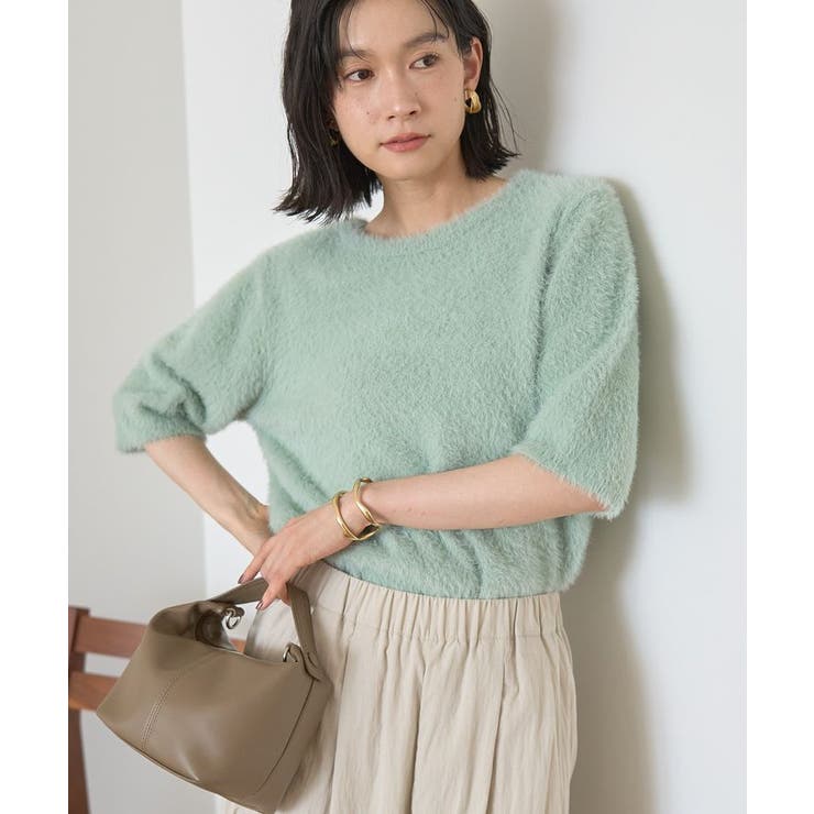 フェザー半袖ニットプルオーバー | AMERICAN HOLIC | 詳細画像8 