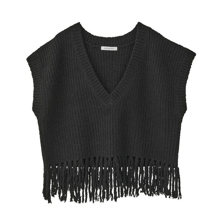 裾フリンジニットショートベスト | AMERICAN HOLIC | 詳細画像21 