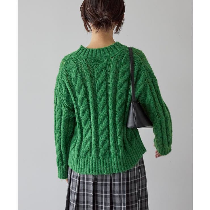 透かしケーブルニットプルオーバー | AMERICAN HOLIC | 詳細画像3 