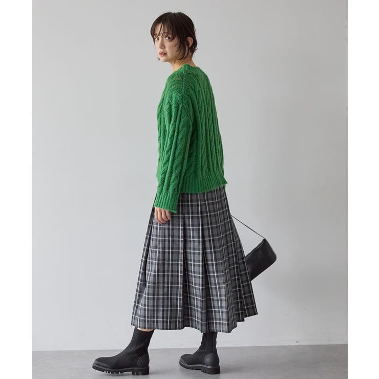 透かしケーブルニットプルオーバー | AMERICAN HOLIC | 詳細画像5 