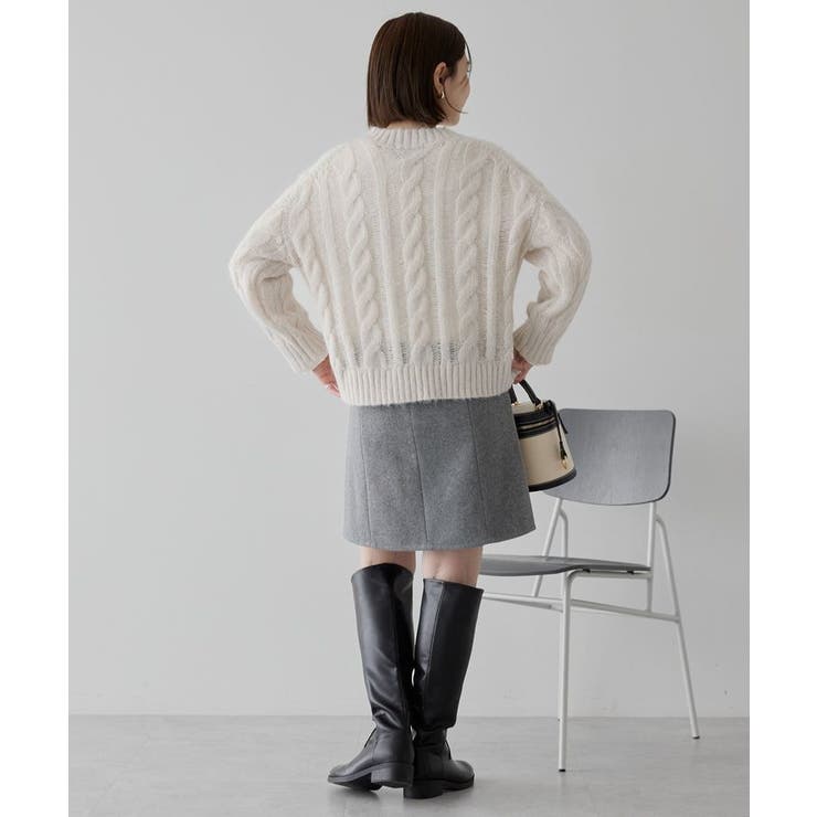 透かしケーブルニットプルオーバー | AMERICAN HOLIC | 詳細画像17 