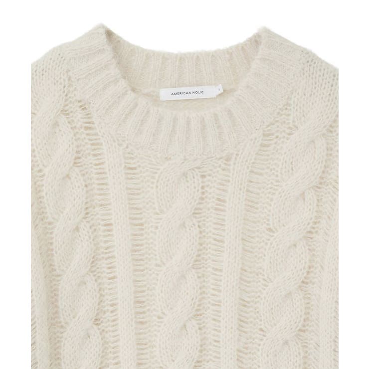 透かしケーブルニットプルオーバー | AMERICAN HOLIC | 詳細画像20 