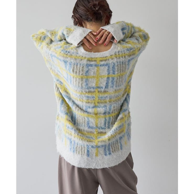 アソート柄シャギーニットカーディガン | AMERICAN HOLIC | 詳細画像11 