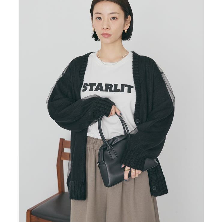 ブラック | チュールレイヤードカーディガン | AMERICAN HOLIC