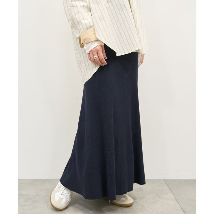 ネイビー | リブマーメイドスカート | AMERICAN HOLIC