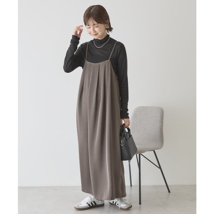 チャコールグレー | タックサテンキャミワンピース | AMERICAN HOLIC