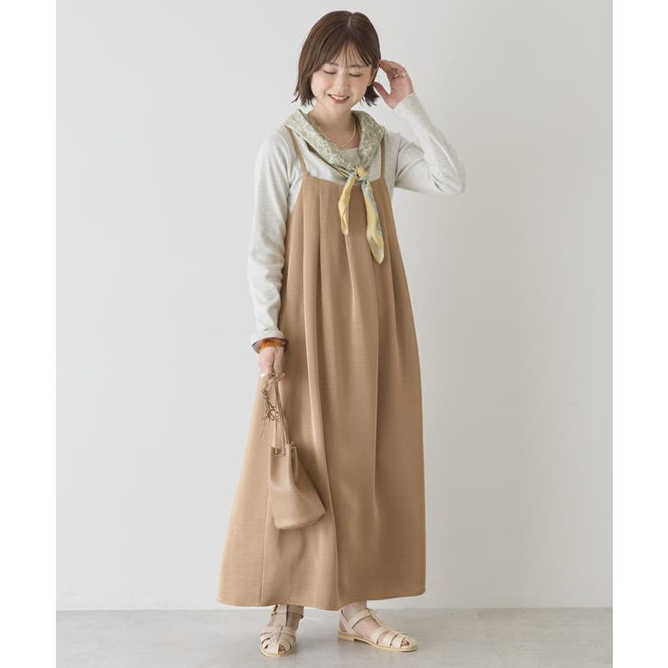 キャメル | タックサテンキャミワンピース | AMERICAN HOLIC