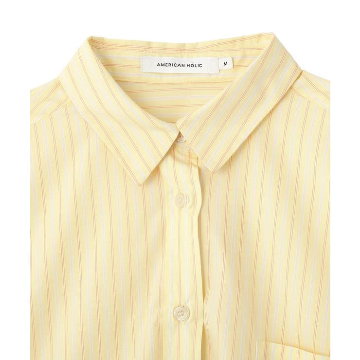 【イージーケア】ショート丈ストライプシャツ | AMERICAN HOLIC | 詳細画像15 