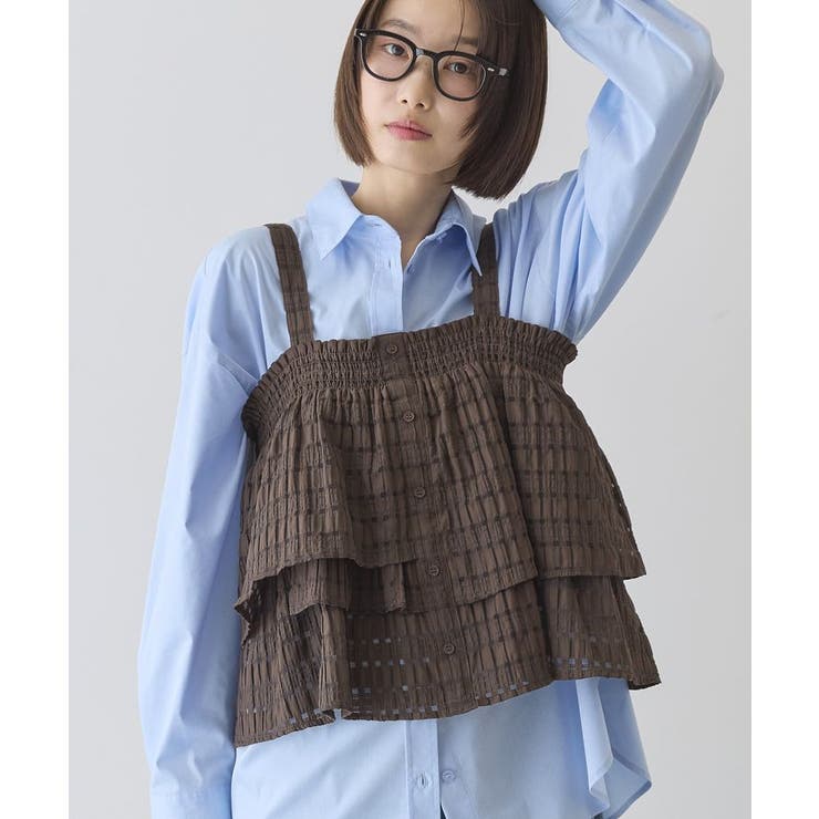 ブラウン | シアーチェックビスチェ | AMERICAN HOLIC