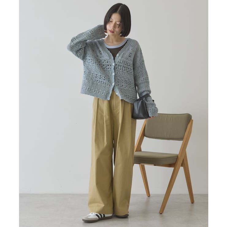 【前後2WAY】レース透かし編みニットカーディガン | AMERICAN HOLIC | 詳細画像12 