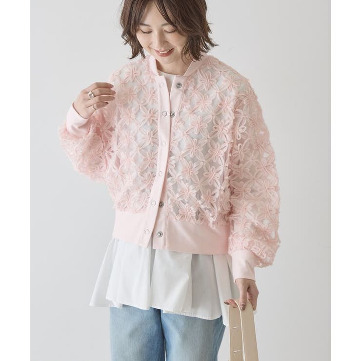 ピンク | アートレースカーディガン | AMERICAN HOLIC