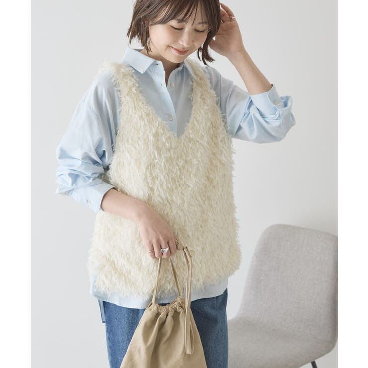 【選べる丈】フェザーVネックベスト | AMERICAN HOLIC | 詳細画像16 