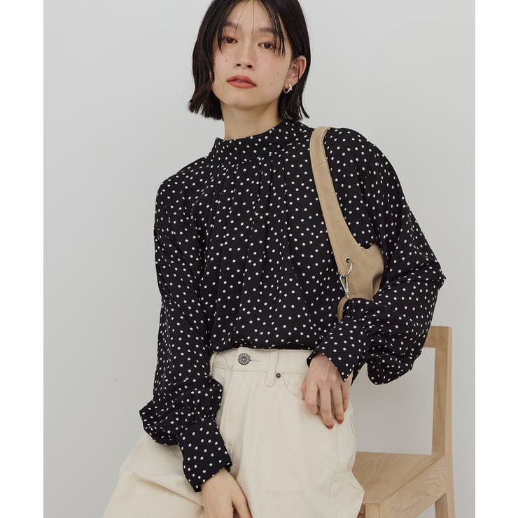 【イージーケア】ドット柄ボウタイブラウス | AMERICAN HOLIC | 詳細画像13 