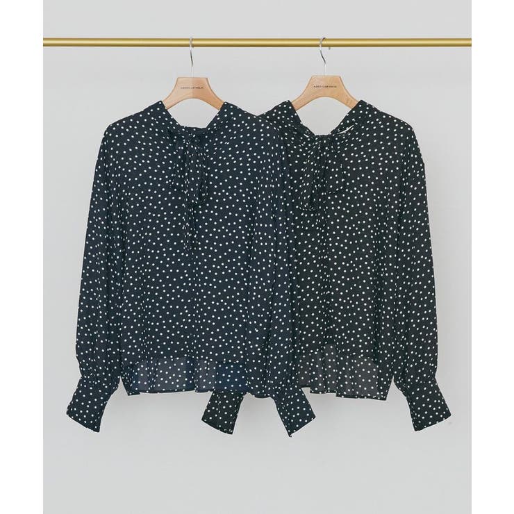 【イージーケア】ドット柄ボウタイブラウス | AMERICAN HOLIC | 詳細画像20 