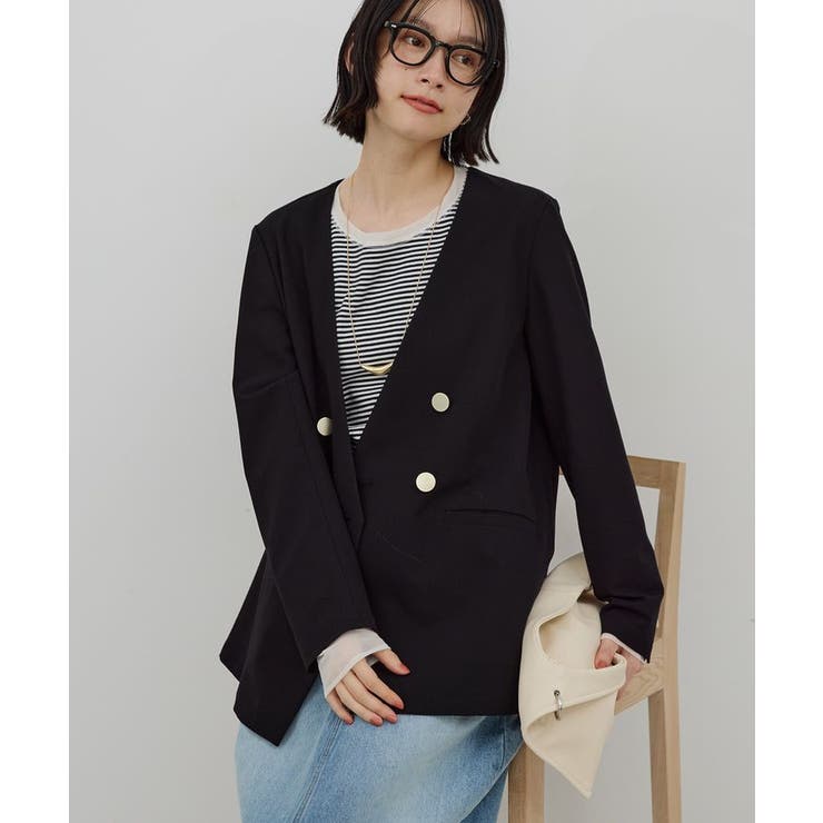 【イージーケア】ノーカラージャケット | AMERICAN HOLIC | 詳細画像24 