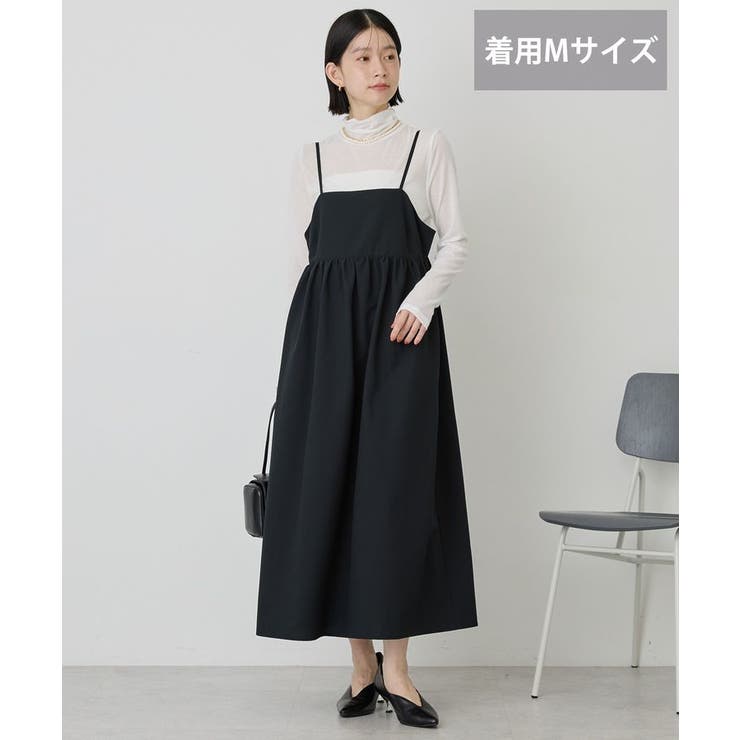 ブラック | 【選べる丈】【イージーケア】サッカーキャミワンピース | AMERICAN HOLIC