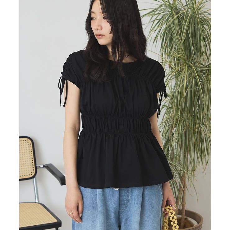 【接触冷感】シャーリングショルダーリボンプルオーバー | AMERICAN HOLIC | 詳細画像3 