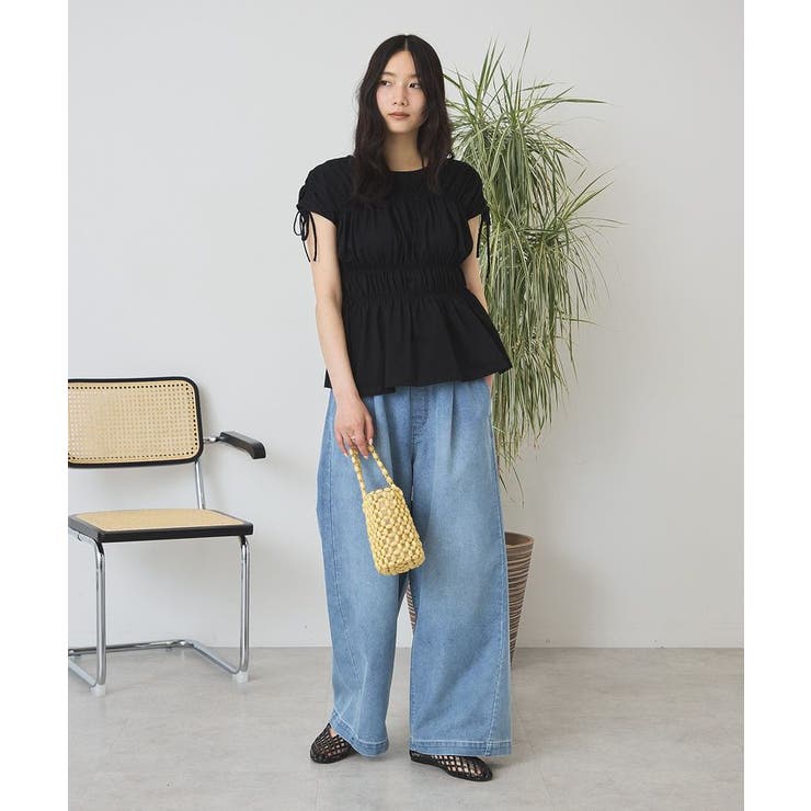 【接触冷感】シャーリングショルダーリボンプルオーバー | AMERICAN HOLIC | 詳細画像5 