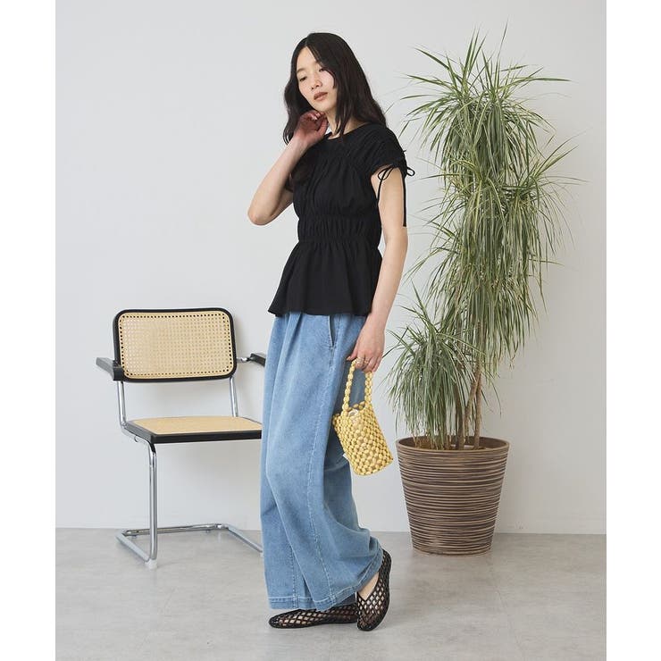 【接触冷感】シャーリングショルダーリボンプルオーバー | AMERICAN HOLIC | 詳細画像6 