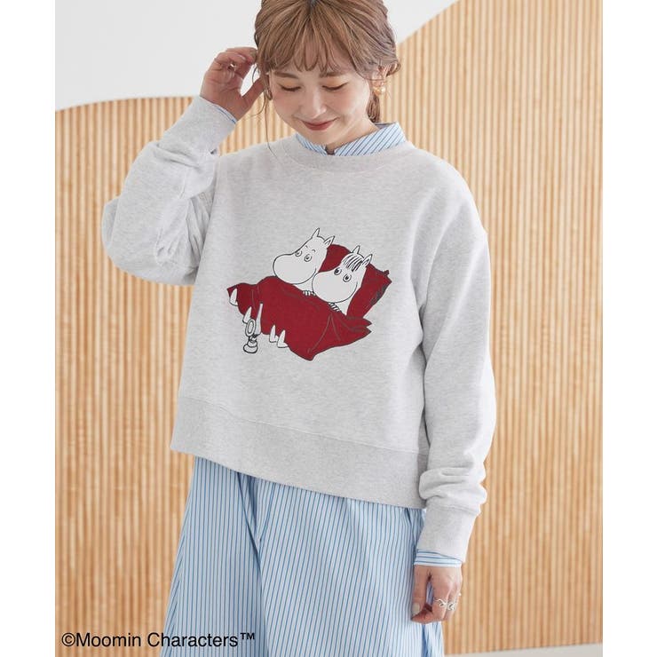 【WEB限定】Moomin フロッキープリント裏毛プルオーバー | AMERICAN HOLIC | 詳細画像1 
