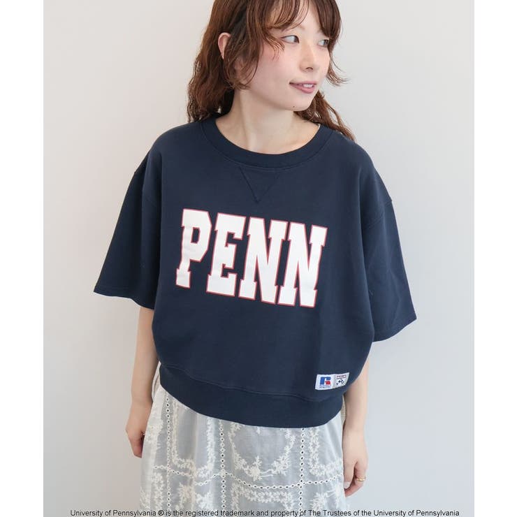 ネイビー | 【RUSSELL×PENN】半袖スウェット | AMERICAN HOLIC