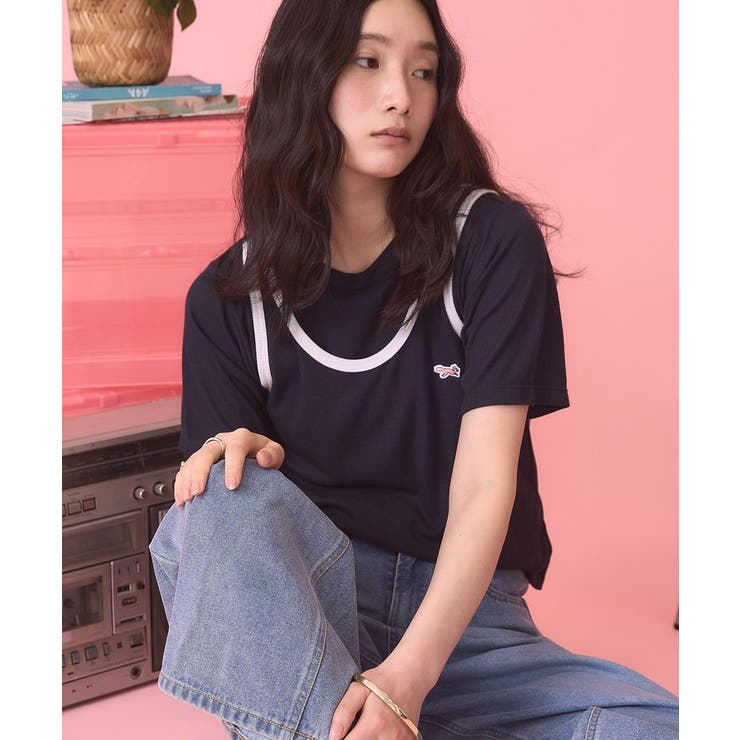 ネイビー | 【PENNEY'S】配色タンクトップ+Tシャツ | AMERICAN HOLIC
