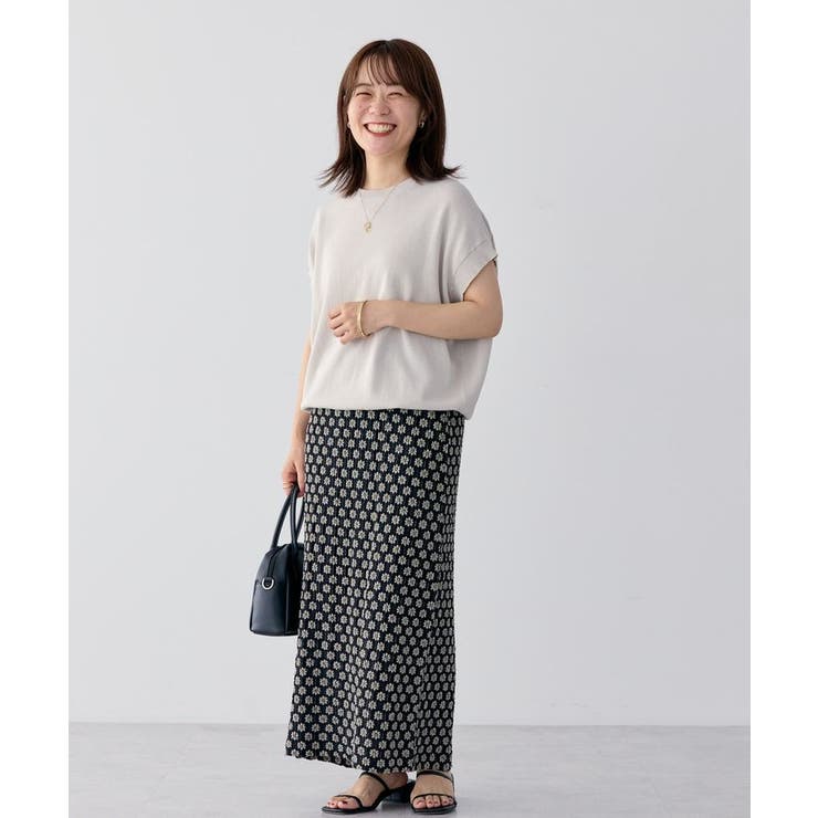 WEB限定・小柄女性向け】フラワーレースタイトスカート[品番