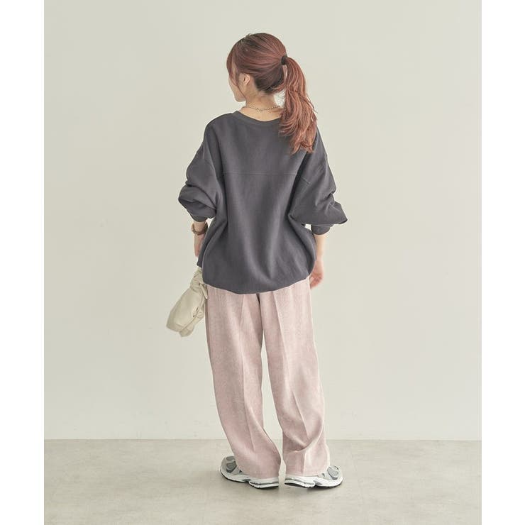 WEB限定・小柄女性向け】コーデュロイタックワイドパンツ[品番