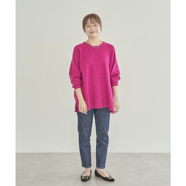 WEB限定・小柄女性向け】テーパードデニム[品番：EHEW0042921